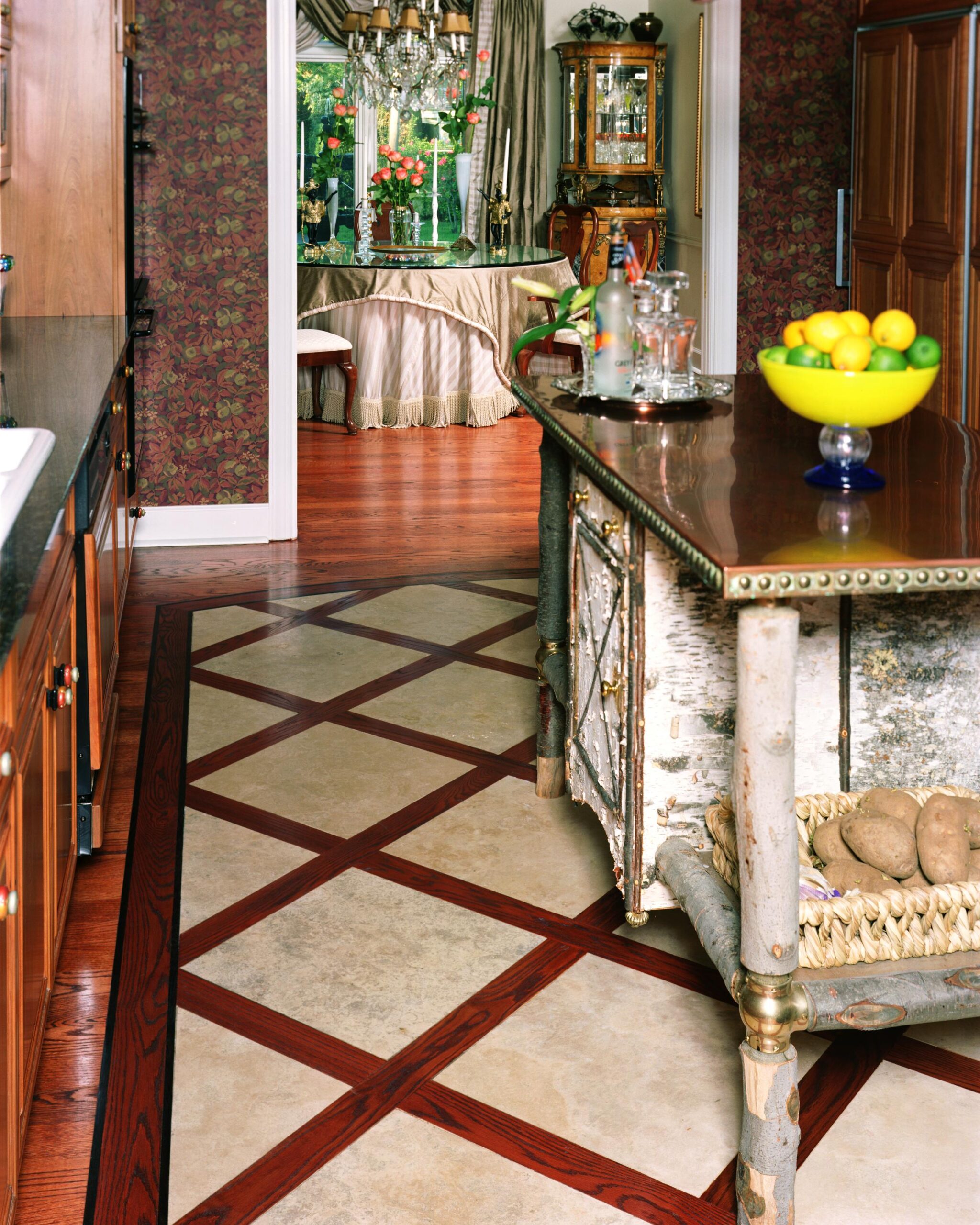 Custom wood and stone floor by Endurance Floor Company
